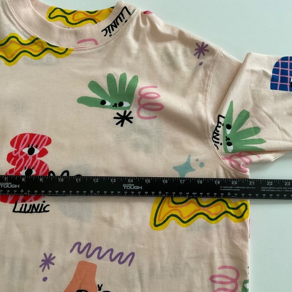 Liunic H&M Youth Kids T-Shirt 16/18 Multicolor Short Sleeve Artsy Skater Lounge - Picture 5 of 8